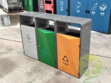 戶(hù)外學(xué)校菱形組合式不銹鋼分類(lèi)垃圾桶